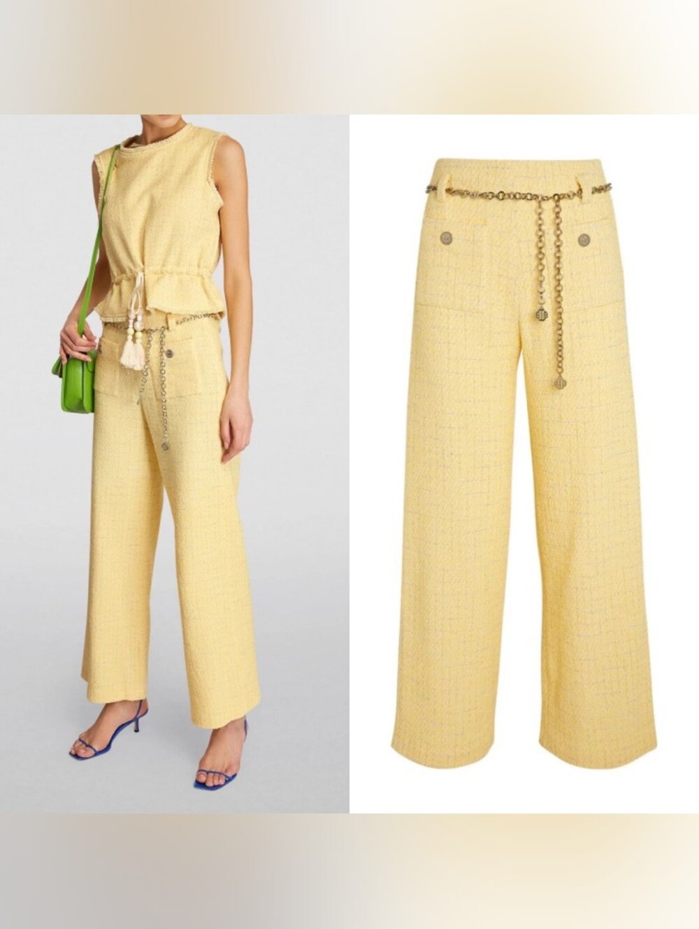 Maje Tweed Wide-Leg Trousers